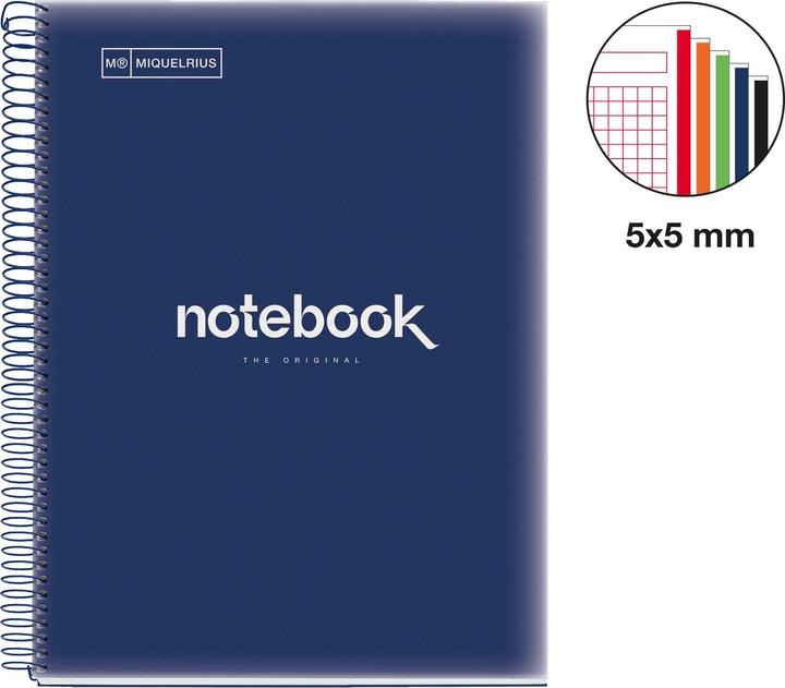 Actual product image Miquelrius Notizbuch 5 A4 120 SQU 90G PP EMOTIONS NAVY MR (A4, Dotted)