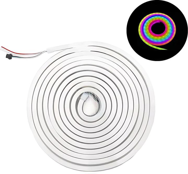 Image du produit Hermex Néon 3m Bande LED flexible néon multicolore RGB (RGBIC, 300 cm, Intérieur)