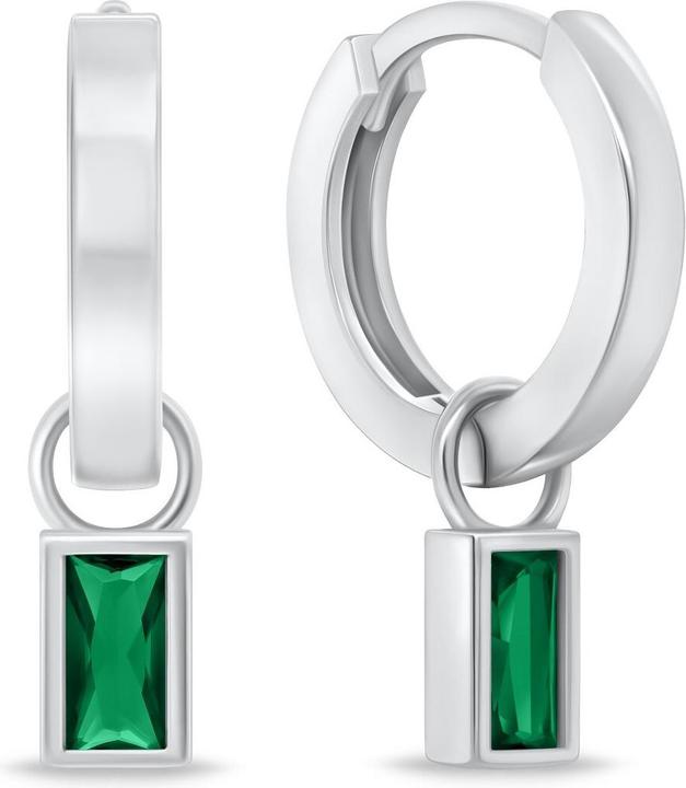 Immagine prodotto Brilio Argento - Orecchini tondi minimalisti 2in1 con zirconi EA840WG