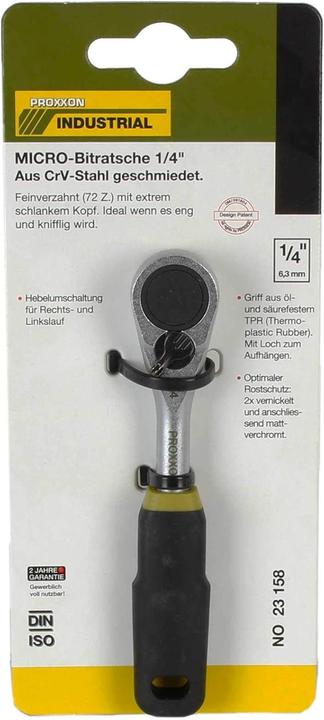 Image du produit Proxxon Micro Bit Ratchet à entraînement à dents fines (1/4")