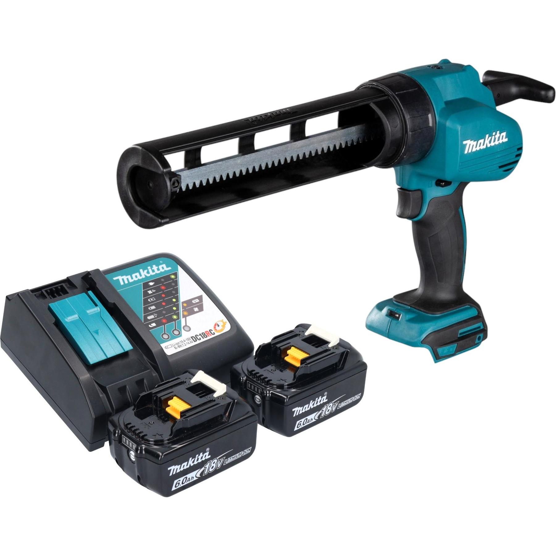 Makita, Kartuschenpistole + Fettpresse, DCG 180 RG Akku Kartuschenpistole 18 V + 2x Akku 6,0 Ah + Ladegerät