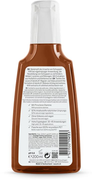Produktbild Rausch Duo Anti-Schuppen-Shampoo mit Huflattich (400 ml, Flüssiges Shampoo)