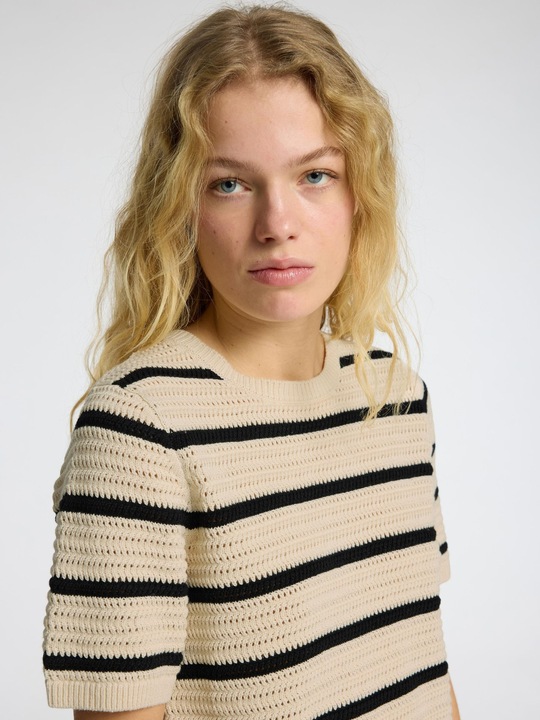 Image du produit Selected Femme Slfvinna Ss Structure Knit O-Neck Noos (M)