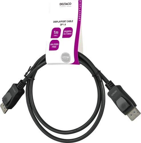 Produktbild Deltaco DisplayPort cable DP 1.4 8Ka60Hz 1m black (1 m)