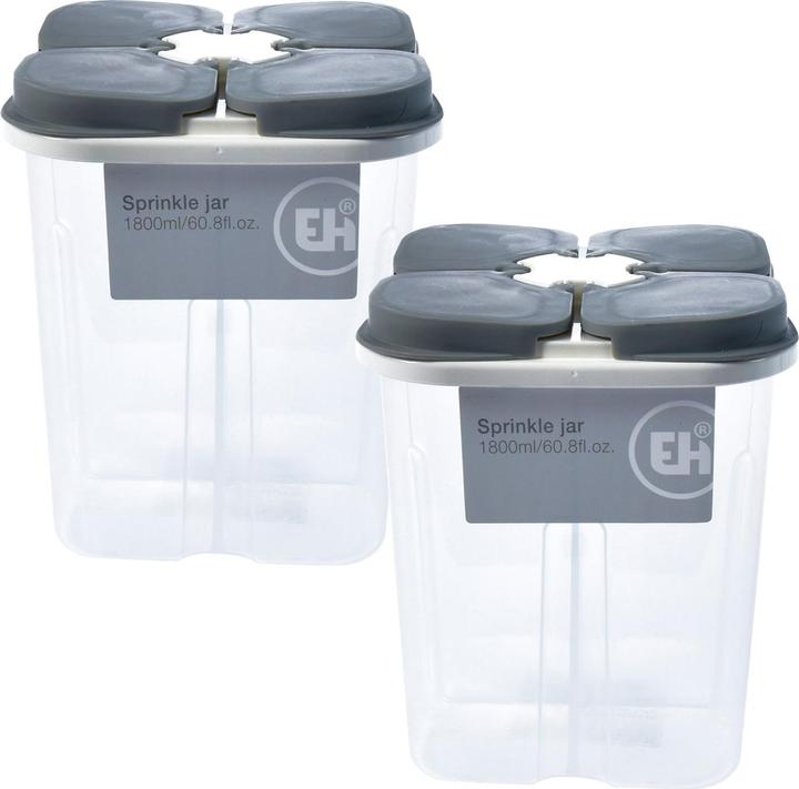 Actual product image Excellent Houseware Set of 2 storage jars with 4 compartments, 1800 ml (1.80 l)
