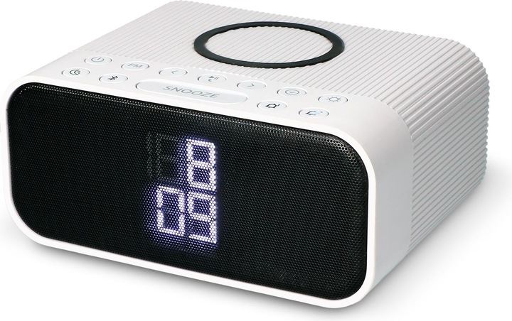 Actual product image KSIX Wuad Alarm Clock Wireless Charger 10w Bluetooth Speaker Fm Radio