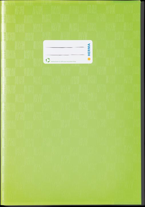 Herma Protège-cahier, DIN A4, en PP, vert clair opaque avec impression structurée, avec étiquette (A4)