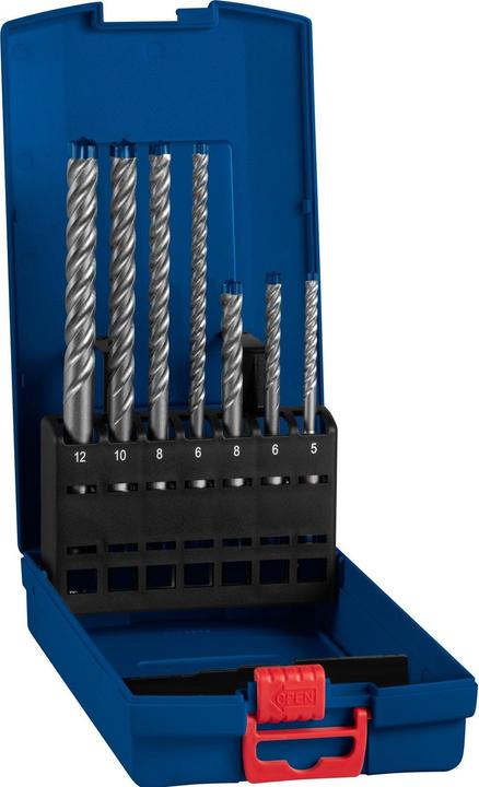 Bosch Professional Zubehör Hammerbohrer-Satz mit SDS plus-7X Schaft - 7 Stk (5.0, 6.0, 8.0, 10.0, 12.0 mm)