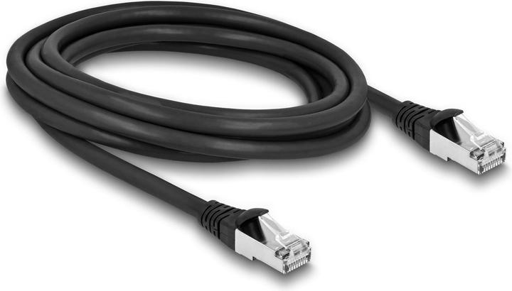 Actual product image Delock RJ45 network cable Cat.6A S/FTP PUR Outdoor 3 m black (S/FTP, CAT6a, 3 m)