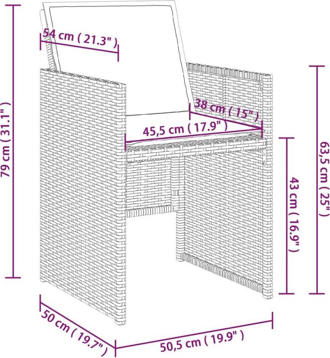 Produktbild vidaXL Garten Essgruppe (220 x 106 x 73 cm)