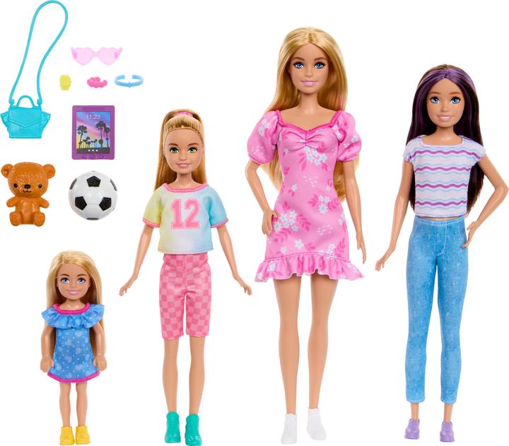 Actual product image Mattel Lalka Barbie Siostry Lalki 4-pak HWJ01