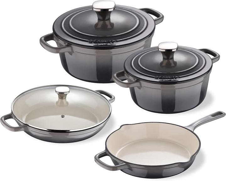 Actual product image MasterPRO Unique 7-Piece Cookware Set with Ergonomic Handles for All Stovetops (Frying pan, Pot, Cast iron)