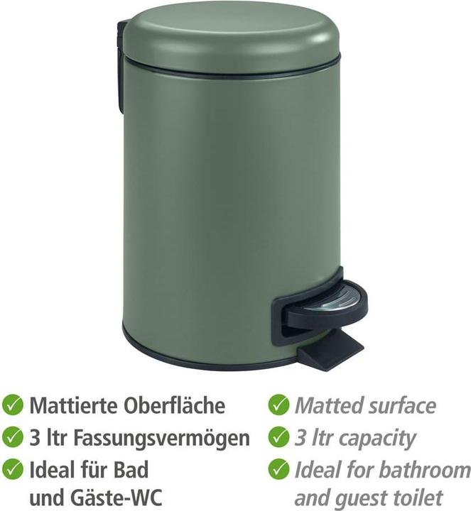 Image du produit Wenko Poubelle à pédale Leman (3 l)