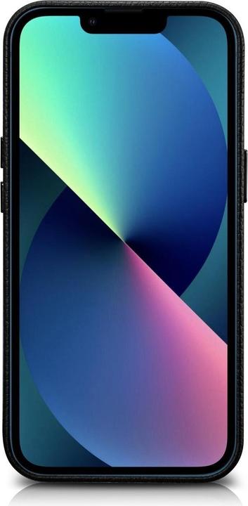 Actual product image iCarer litchi premium leather case for iPhone 14 Plus Magnetic leather case with MagSafe Black (WMI1 (Apple iPhone 14 Plus)