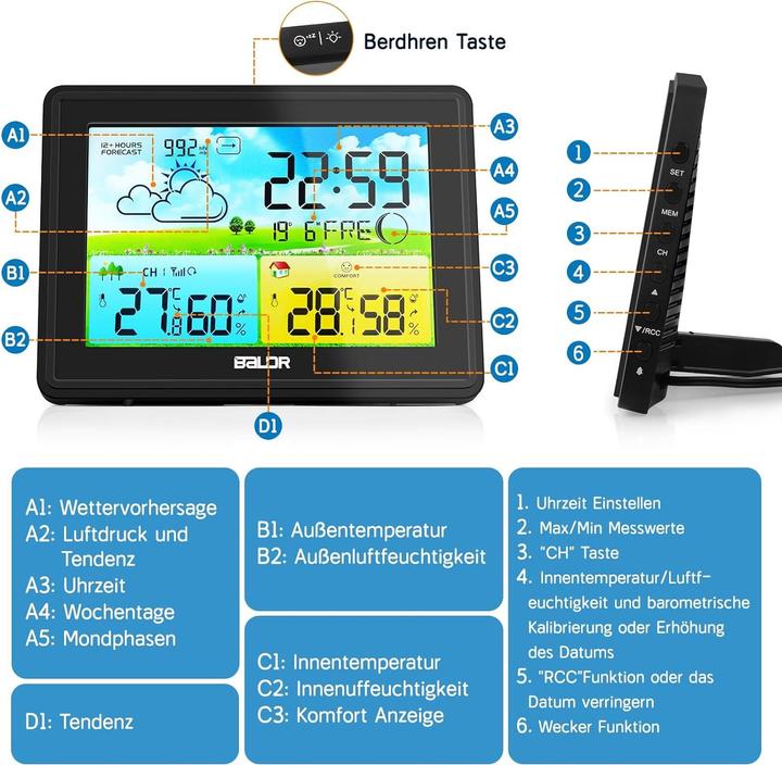 Actual product image Baldr Funk-Wetterstation mit Aussensensor