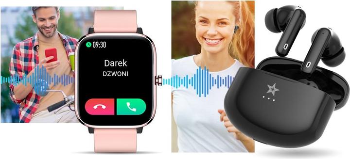 Produktbild Giewont RealSound PRO ANC ENC GWS800-1 kabellose Kopfhörer Schwarz (Digitale Geräuschunterdrückung, 5.50 h, Kabellos)