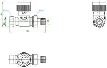 Actual product image Oventrop OV thermostatic valve series AV 9 M 30x1.5, PN 10, passage DN 10