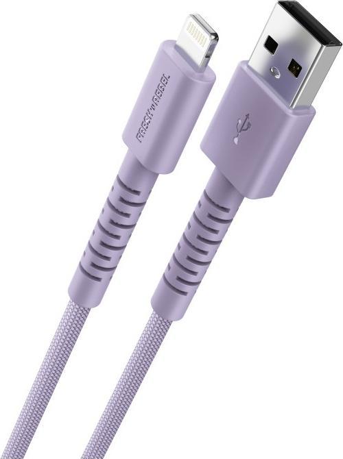 Actual product image Fresh'N Rebel Fresh 'n Rebel USB-A zu Lightning silicone geflochtenes Kabel "FlexWave" 2m, Dreamy Lilac (2 m, USB 1.0, 12 W)