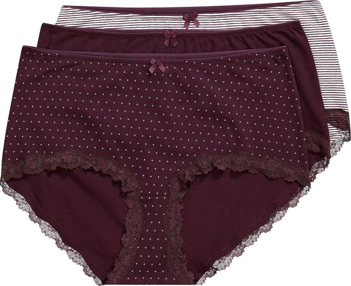 Produktbild Ulla Popken Hipster, 3er-Pack, Streifen / Punkte / uni (50, 52)