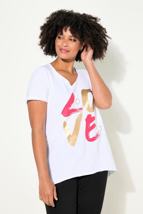 Produktbild Angel of Style T-Shirt, LOVE-Schriftzug, V-Ausschnitt, Halbarm (50)