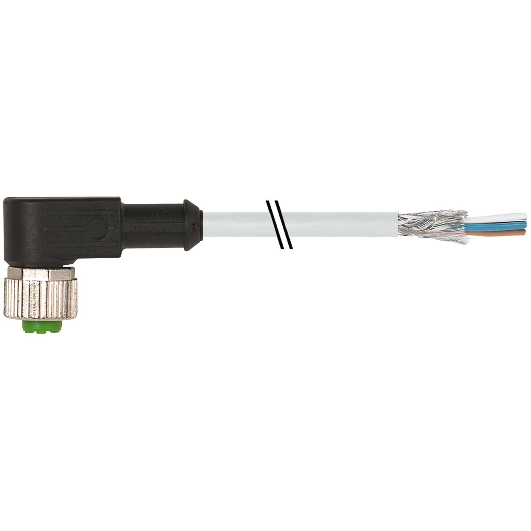 Murr Elektronik M12 Bu. gew. geschirmt mit freiem Ltg.-ende PUR-OB 4x0.34 geschirmt 10m, Elektronikkabel + Stecker, Grau