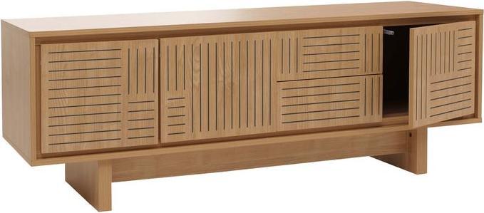 Mendler TV-Rack HWC-O34, Melamin 51,5x150x39,5cm – Ulme natur