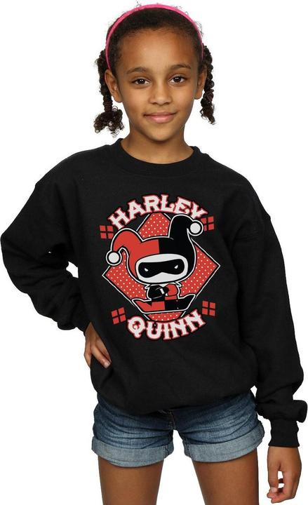Immagine prodotto Chibi Harley Quinn Badge Felpa Ragazze (140, 146)