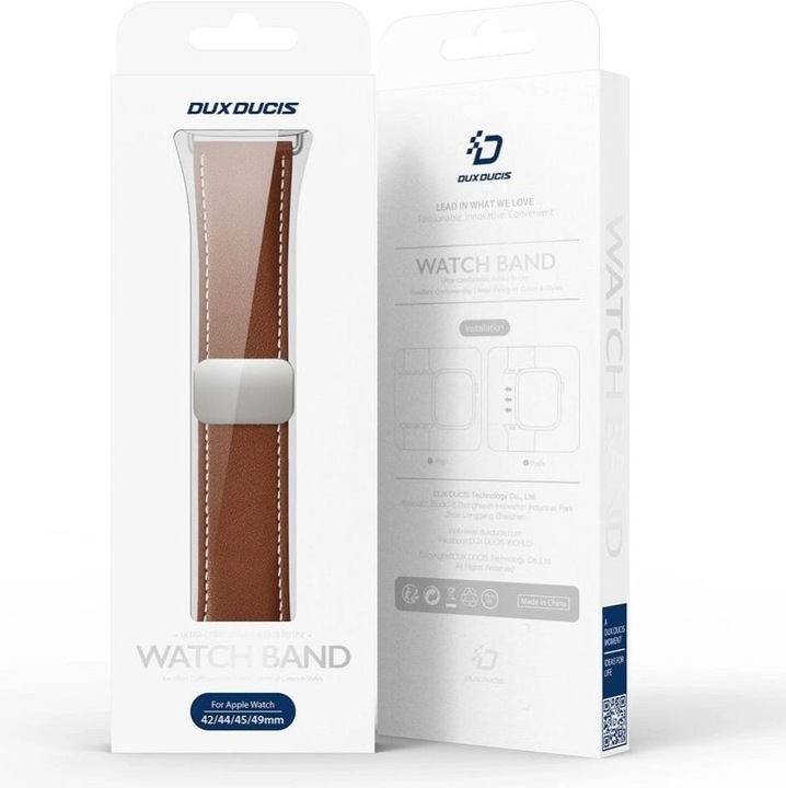 Actual product image Dux Ducis YA Strap (38 mm, 40 mm, 41 mm, Genuine leather, Apple Watch Series 1, Apple Watch Series 2, Apple Watch Series 3, Apple Watch Series 4, Apple Watch Series 5, Apple Watch Series 6, Apple Watch Series 7, Apple Watch Series 8, Apple Watch Series 9, Apple Watch SE)
