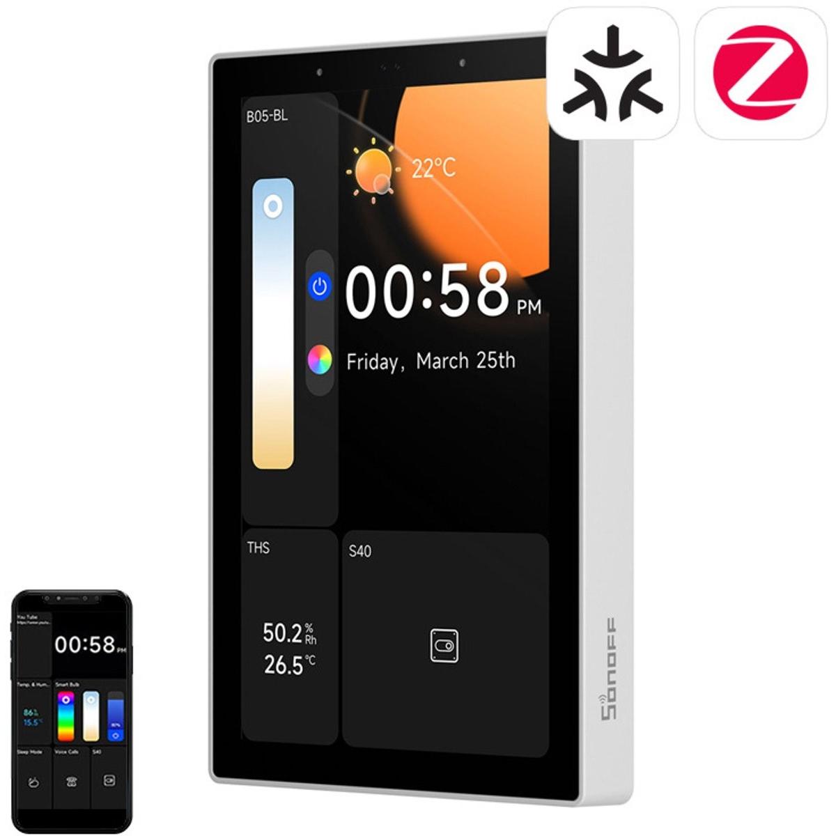 Sonoff NSPanel Pro 120 Smart Control Panel Matter WiFi/Bluetooth/ZigBee (white), Smart Home Hub, Bianco