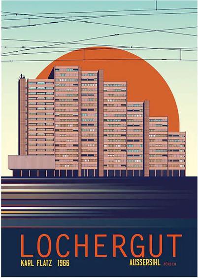 Actual product image S.wert Design Postkarte Zürich Lochergut