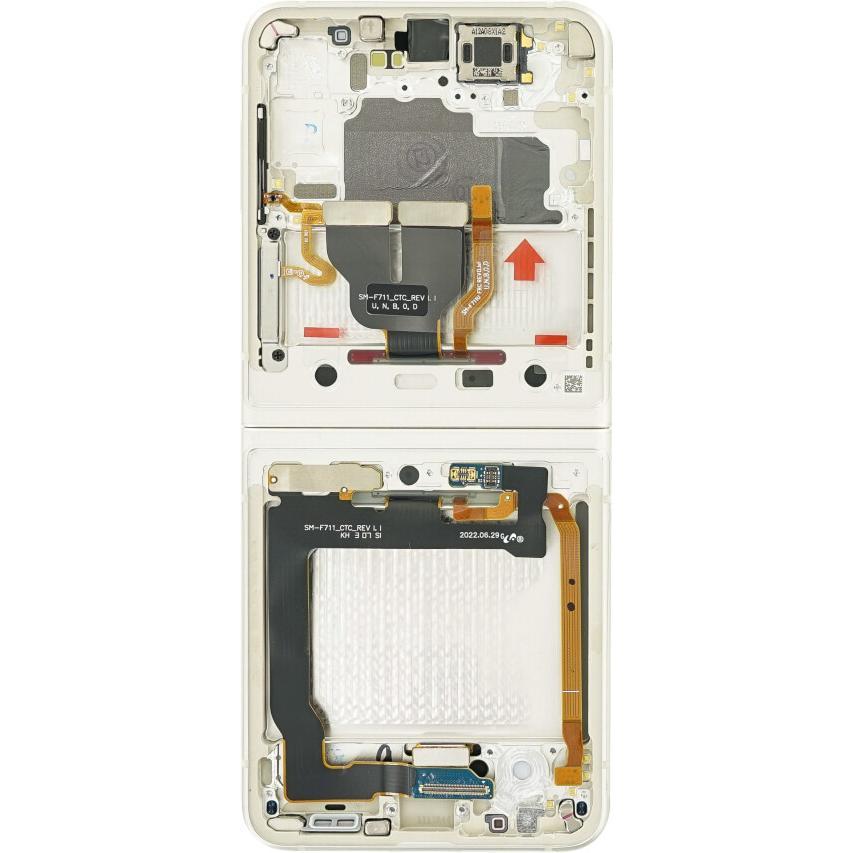 Thumbnail - Samsung Display + Rahmen (ohne Kamera) F711 Galaxy Z Flip3 5G Creme GH82-27243B (Display, Galaxy Z Flip3 5G), Mobilgerät...