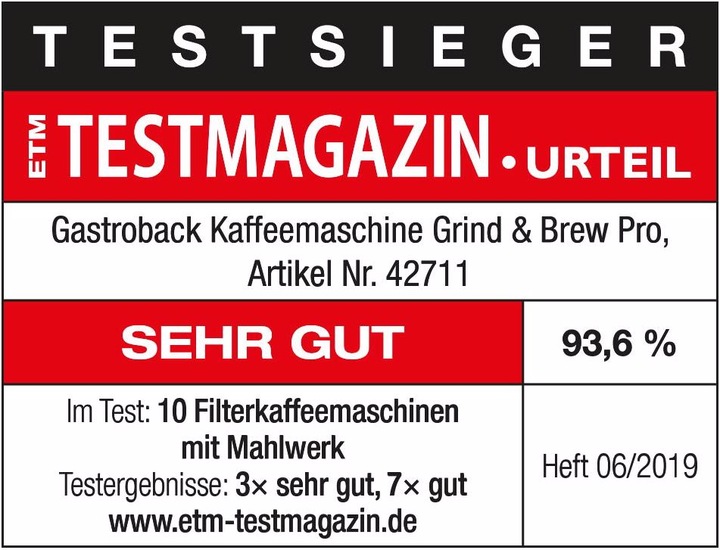 Image du produit Gastroback Grind&Brew Pro