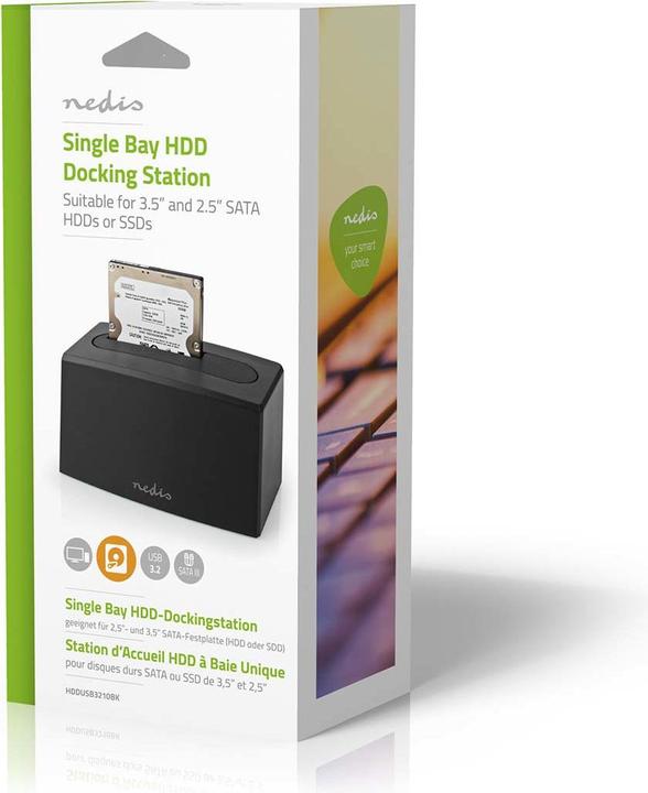 Actual product image Nedis Hard Drive Dock | USB 3.2 Gen1 | USB Type-A | 1 Hard Drive | 2.5 / 3.5 " | USB 3.2 (USB-A)
