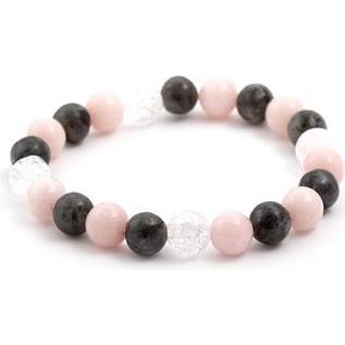 Beneto, Armschmuck, Bead bracelet made of jadeite. crystal and labradorite MINK09 / 17, (Labradorite, Kristalle, Jadeite...
