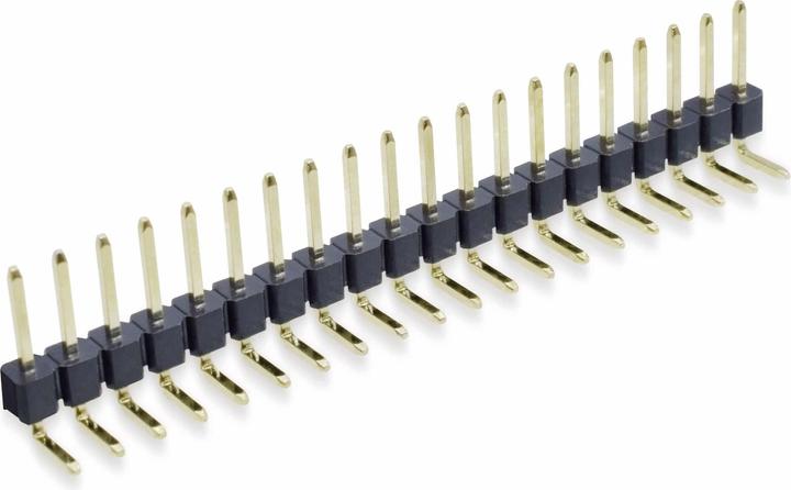 Actual product image Eneroid Male connector, 1 x 20, 2.54 mm, angled, 0.8µ Au (gold), 5 pieces