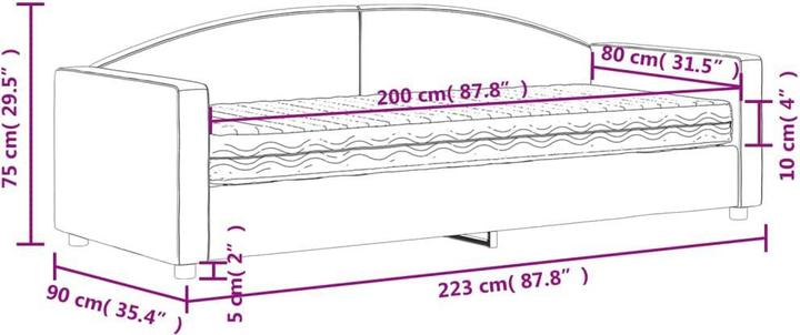 Produktbild vidaXL Tagesbett mit Matratze