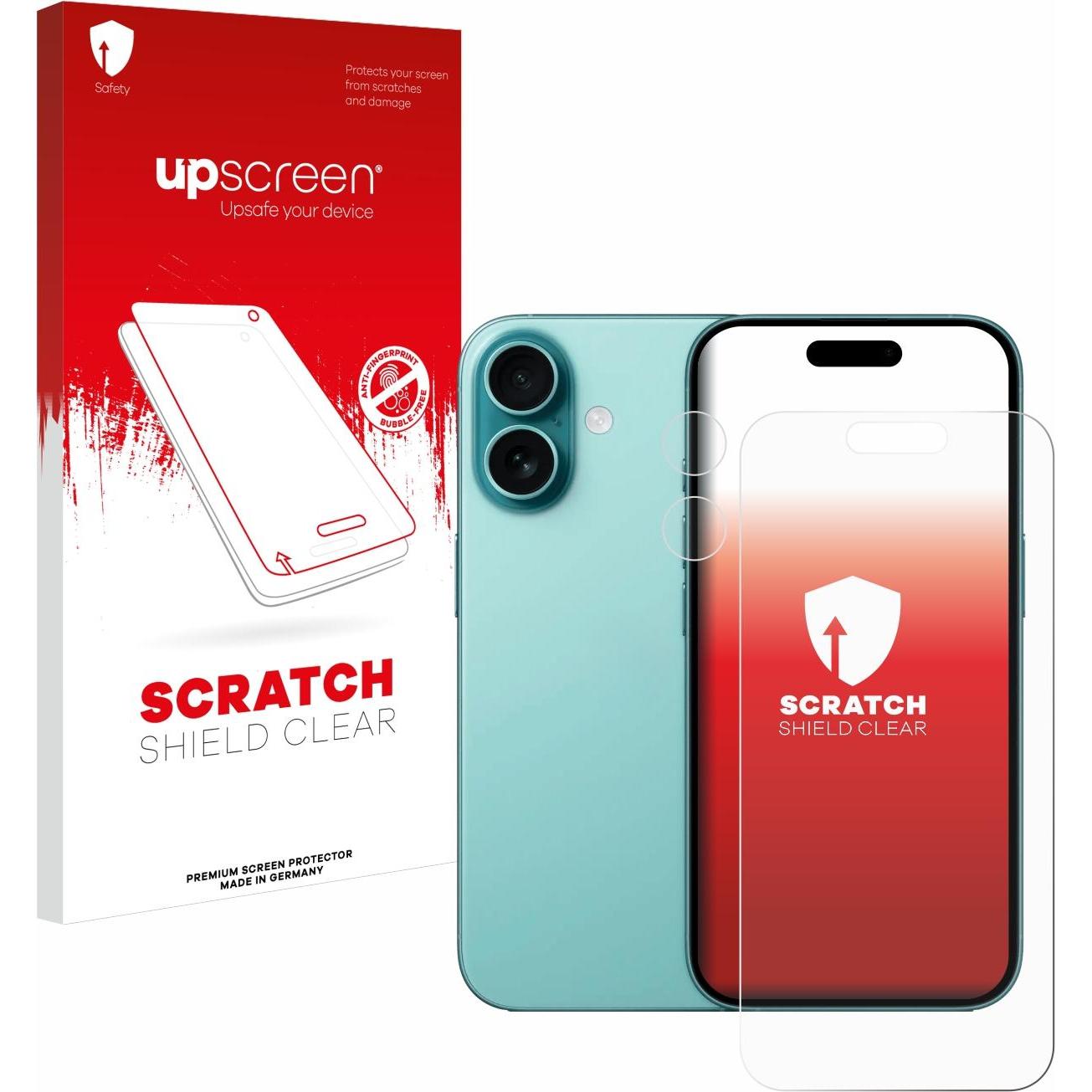 upscreen Schutzfolie Displayschutz Displayschutzfolie Folie Klar Transparent (1 Stück, Apple iPhone 16), Smartphone Schu...