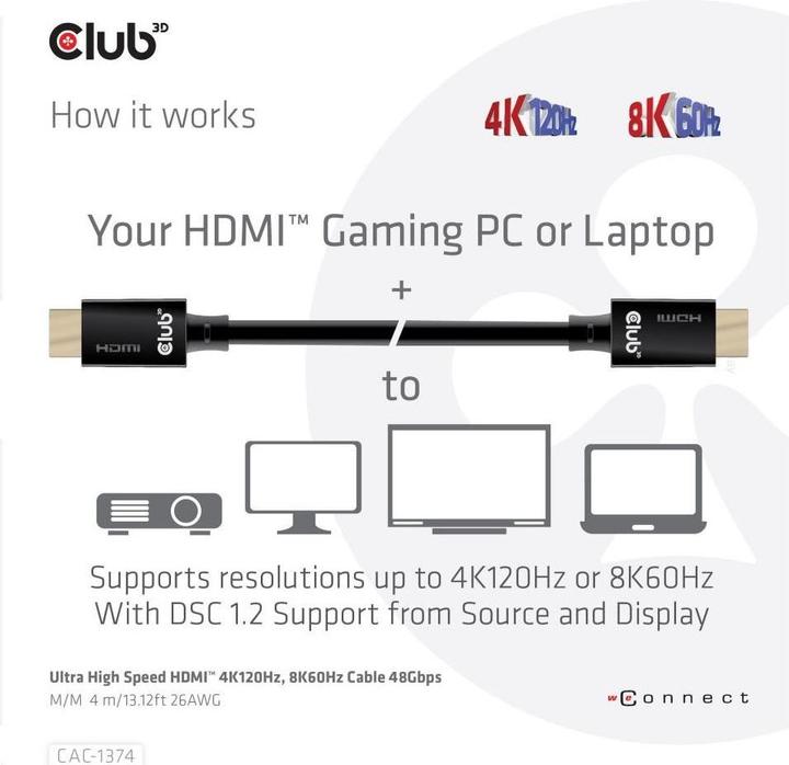 Produktbild Club 3D HDMI (Typ A) — HDMI (Typ A) (4 m)