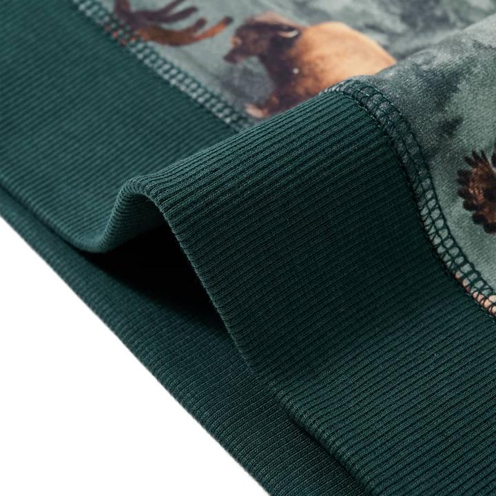 Immagine prodotto vidaXL Felpa da bambino verde scuro 128,Materiale: 95 % cotone (128)