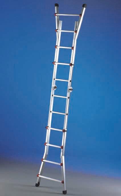 Produktbild Cimco Aluminium-Teleskop-Leiter mit 2 x 6 Stufen, Höhe min/max 0,97m/3,00m, 8,5 kg (Teleskopleiter, 97 cm)