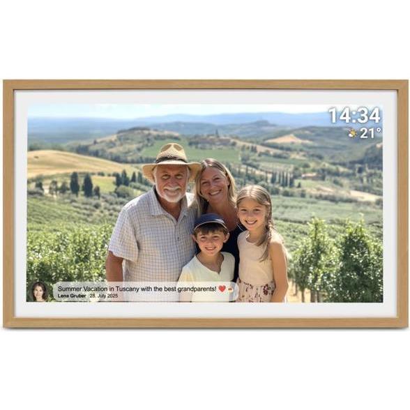 Denver FRAMEO PFF-3263LW - Light Wood (31.50", 1920 x 1080 pixel), Cornice digitale, Marrone