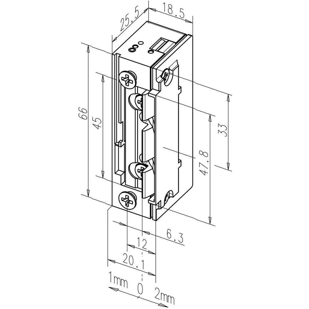 Thumbnail - effeff, Türöffner + Türschliesser, Elektro-Türöffner 138.13 ProFix 2, mit Radiusfalle (Indoor)