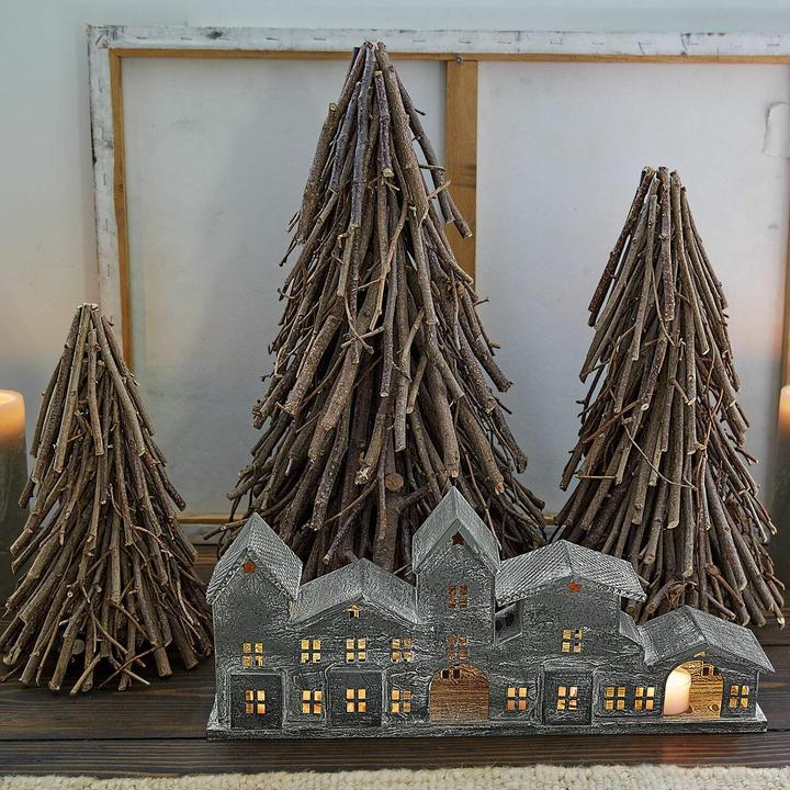 Produktbild Loberon Deko-Baum 3er Set Orilev braun
