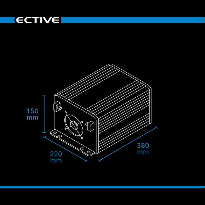 Actual product image Ective CSI 10 PRO 1000W/12V sine wave inverter with mains priority circuit and charger