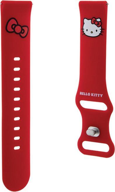 Image du produit Hello Kitty Pasek Uniwersalny HKUWMSCHBLR Silicone Kitty Head czerwony/red 20mm (20 mm, Acier inoxydable, Matières plastiques, Silicone)