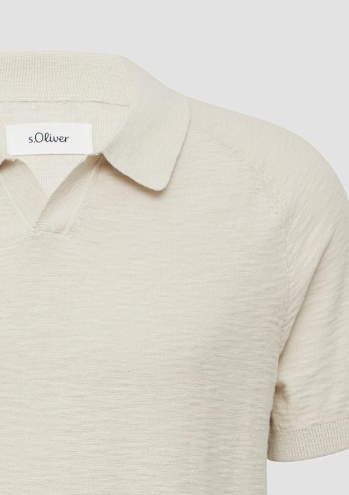 Produktbild S.Oliver Strickpullover Gestricktes Poloshirt mit Flammgarnstruktur (XL)