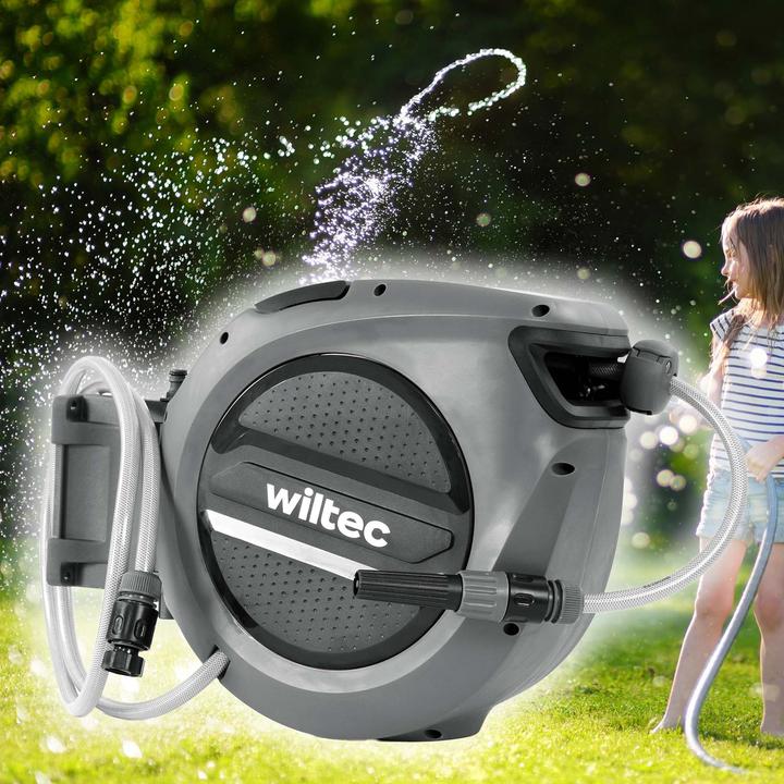 Actual product image XPOtool Hose Reel with Self-reeling-up Mechanism 20m Garden Hose for Wall Mounting for Watering (20 m)