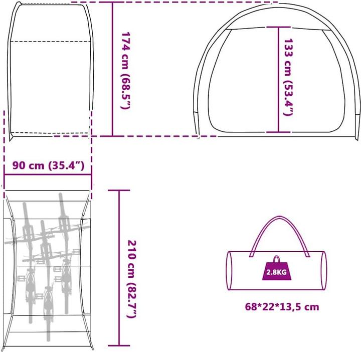 Produktbild vidaXL Fahrradgarage (Zelt)