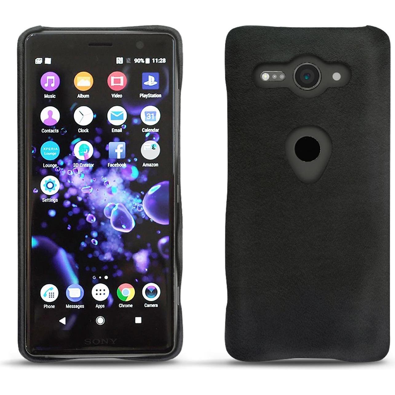 Noreve Lederschutzhülle (Sony Xperia XZ2 Compact), Smartphone Hülle, Schwarz