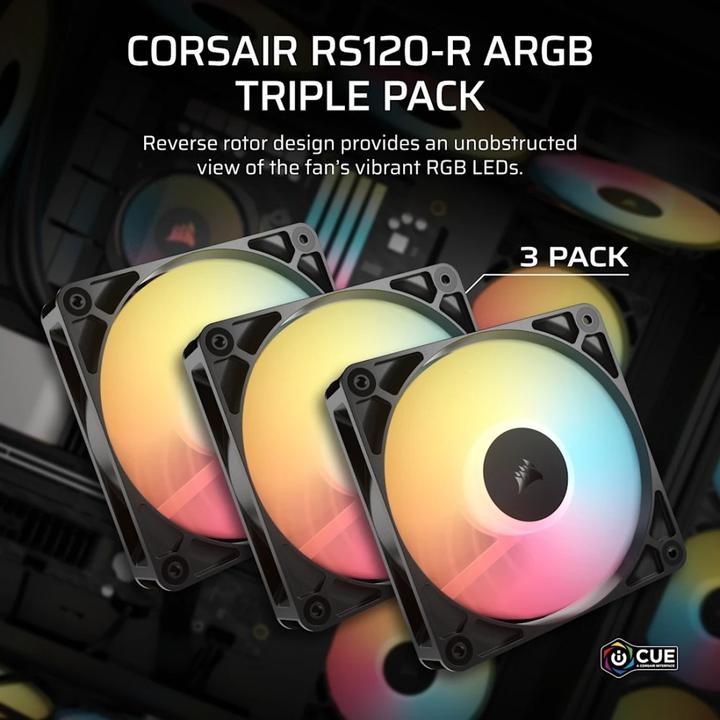Image du produit Corsair PC-Lüfter R5 120-R ARGB Schwarz, Beleuchtung: Ja (120 mm, 3 x)